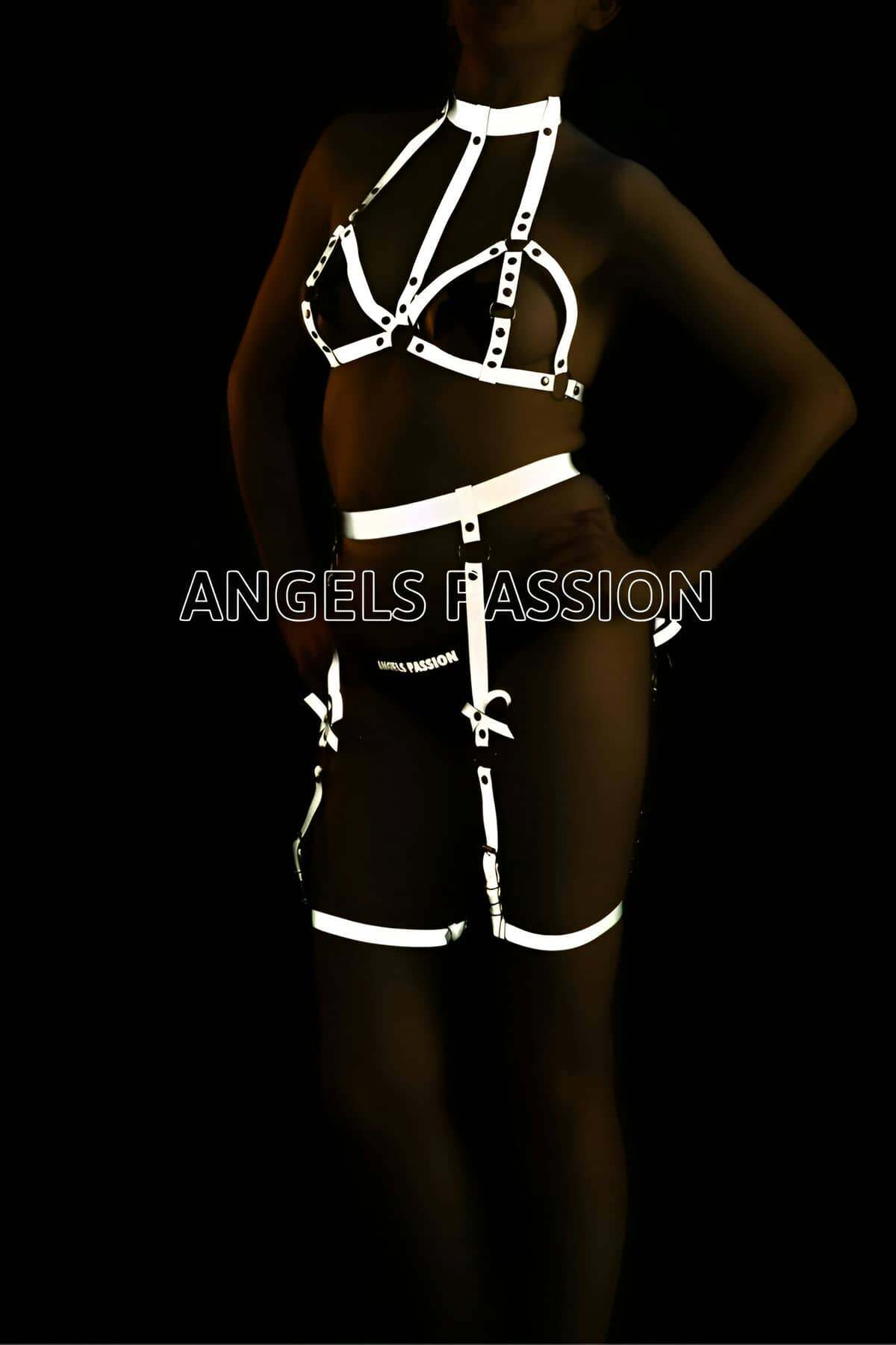 Glow-in-the-Dark Garter Suit, Eye-Catching Festival Outfit for Rave and Night Parties, Unique Gift for Party Lovers