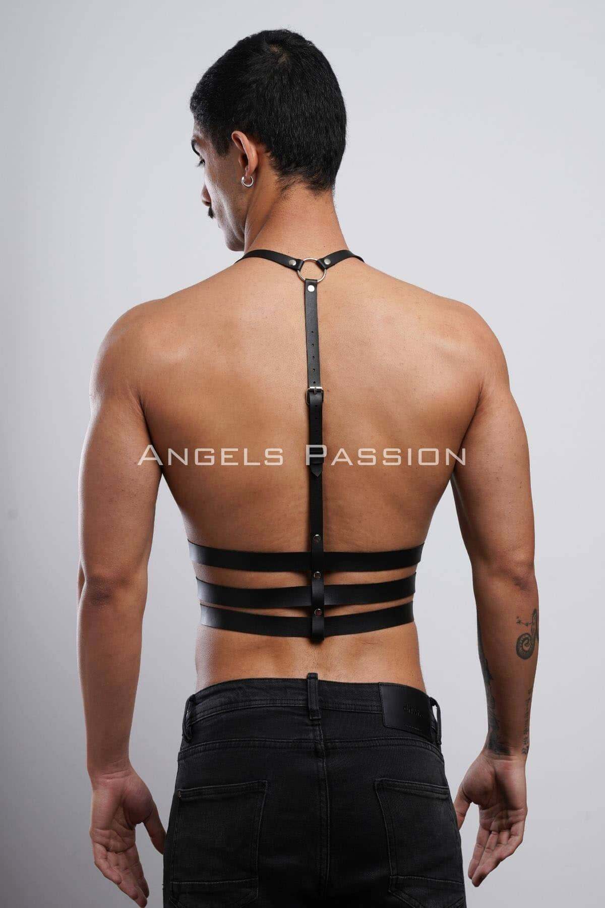 Multi-Strap Leather Body Harness, Adjustable Chest Accessory for Stylish Outfits, Unique Gift